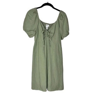 Japna Women's Green Babydoll Dress Size L Short Sleeve Casual